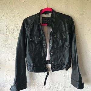 Gorgeous new genuine leather motto jacket black S